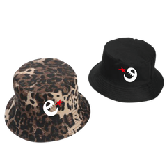 rg leopard reversible bucket hats