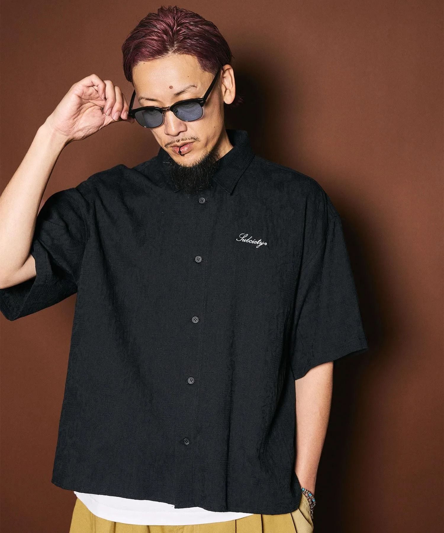 Flower jacquard shirt