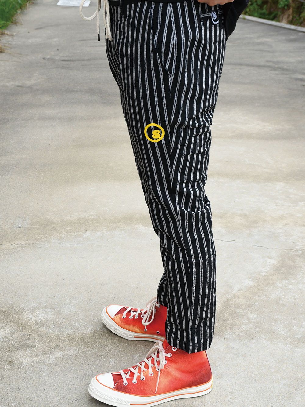 sd cotton hemp stripe tapered pant