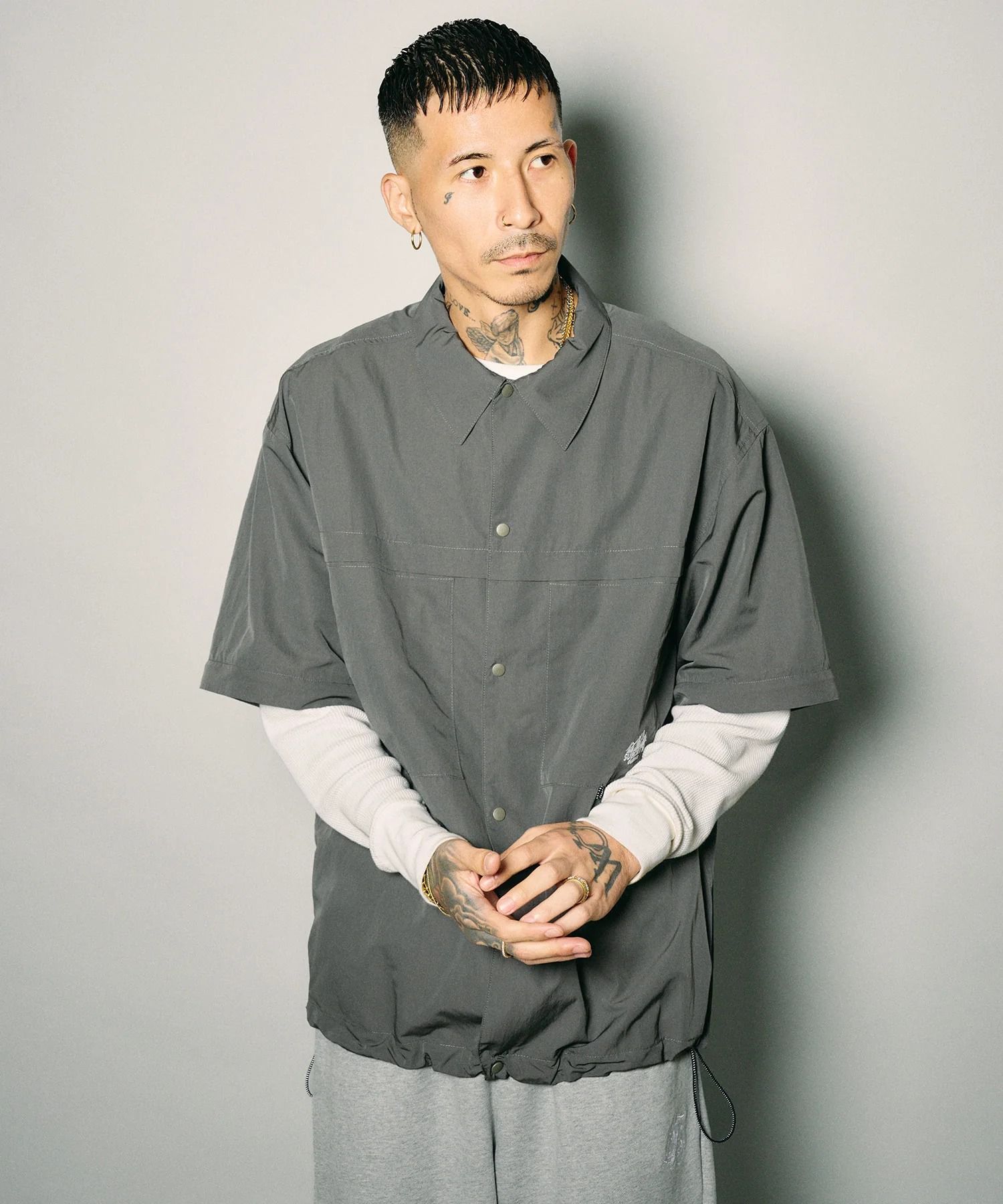 Detachable sleeve ripstop shirt