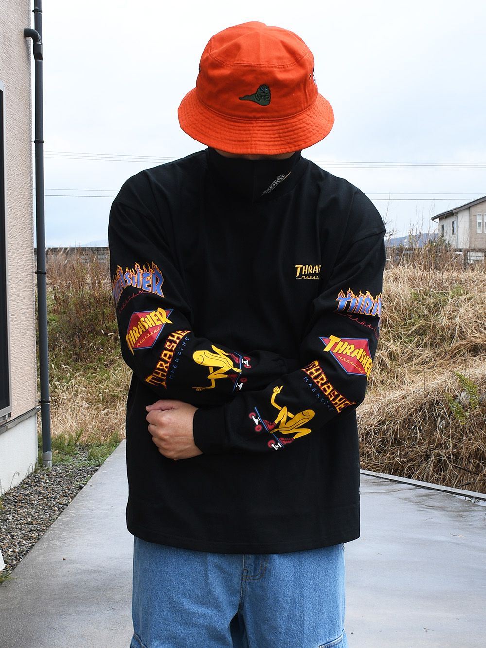 THRASHER Sleeve Logo L/S Tee