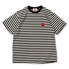 鮫人刺繍ボーダーTEE