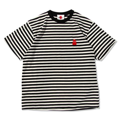 鮫人刺繍ボーダーTEE