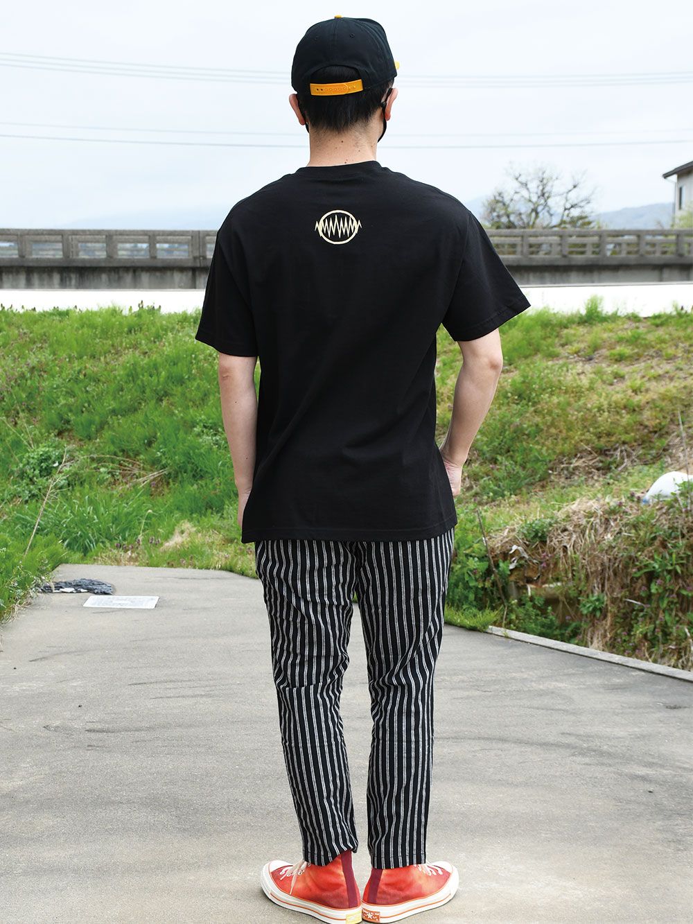 sd cotton hemp stripe tapered pant