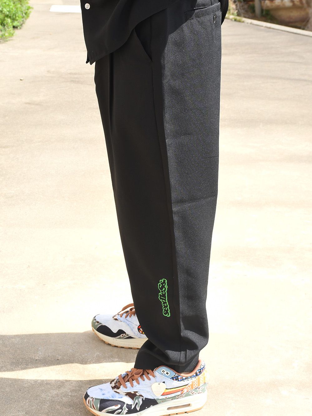 sd retro style wide taperd pants