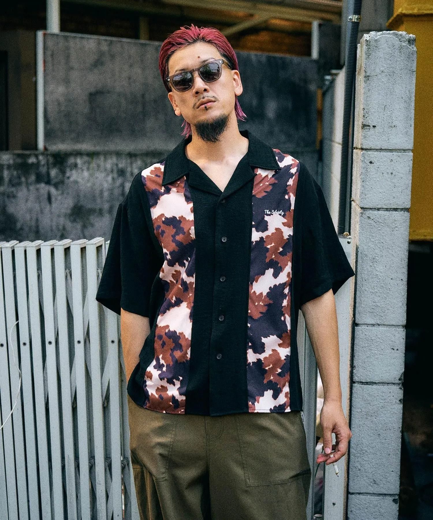 Patterned panel shirt