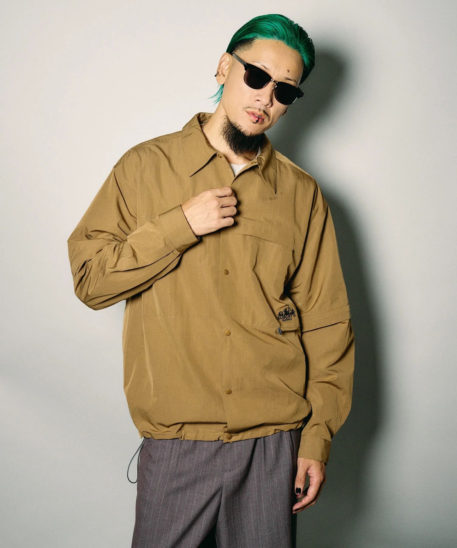 Detachable sleeve ripstop shirt