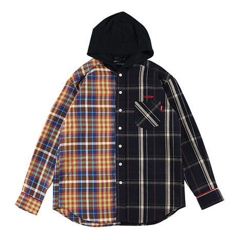 HOOD CHECK-SHIRT