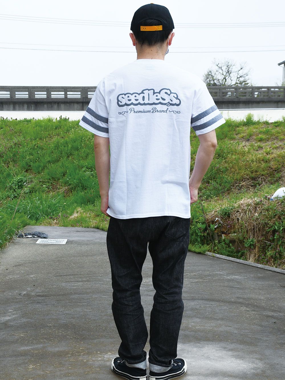 sd slv stripe s/s tee