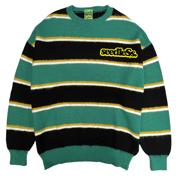 sd boarder stripe over size crew knit