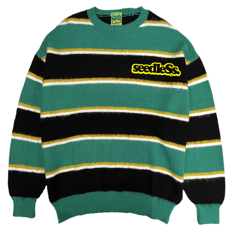 sd boarder stripe over size crew knit