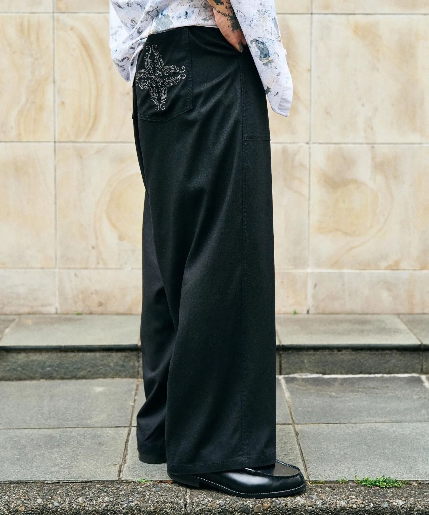 Linen blend baker pants