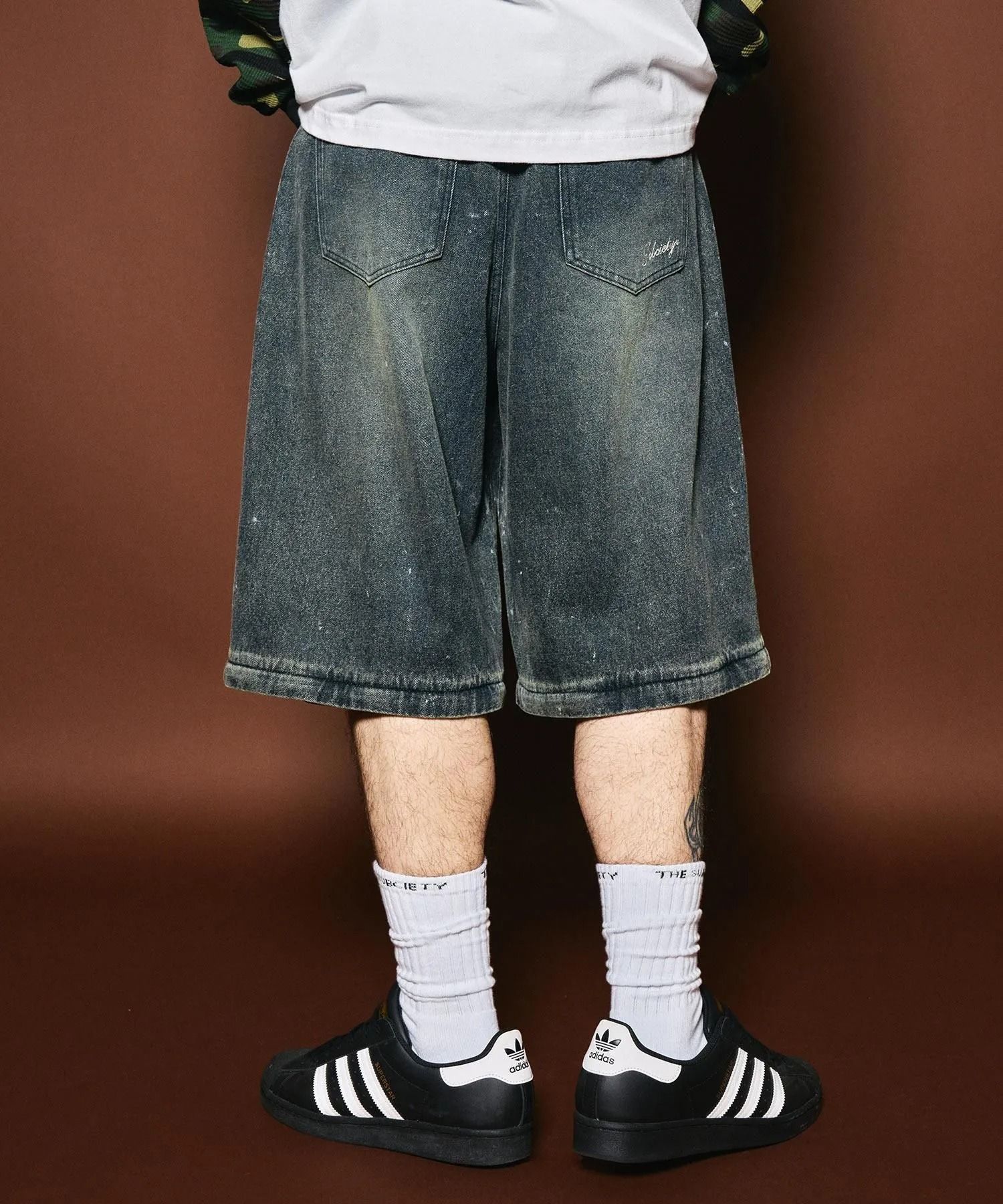 Painted 2way denim pants