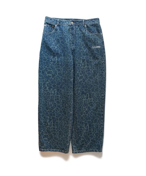 Laser processed denim pants