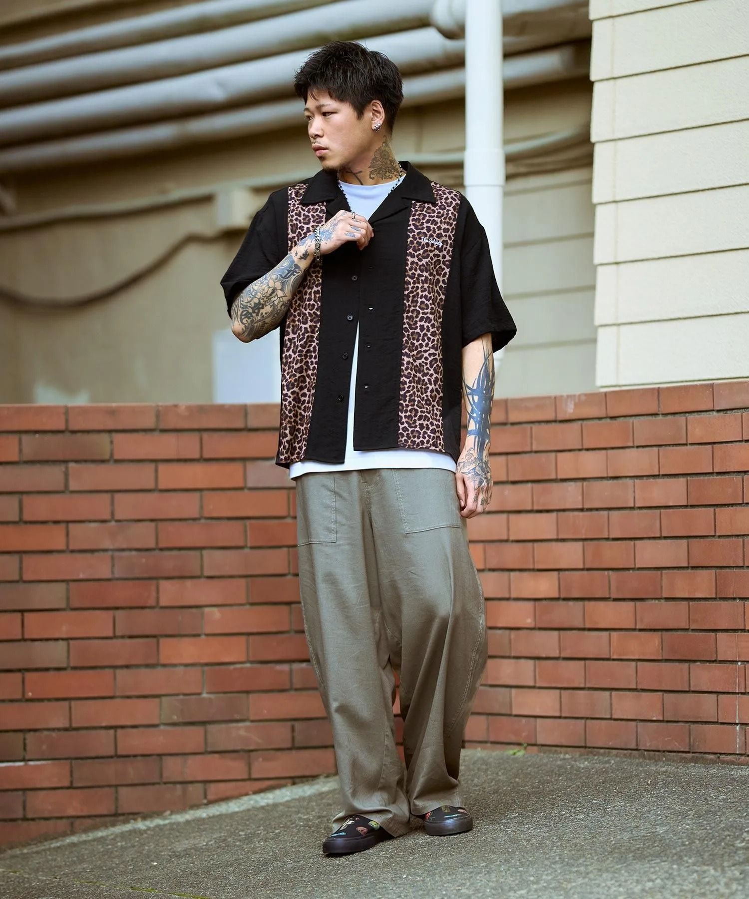 Patterned panel shirt
