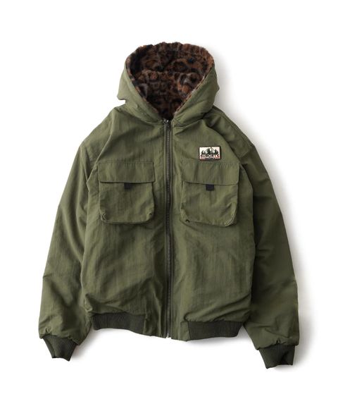 Reversible nylon fur blouson