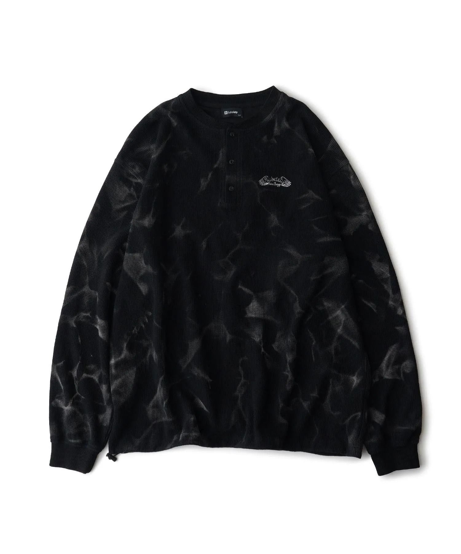 Henry neck waffle L/S