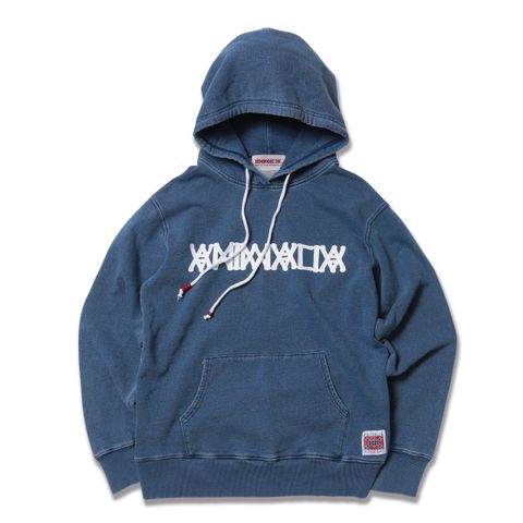 INDIGO P/O HOODIE - LOGO
