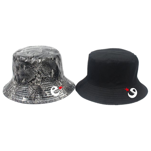 rg fake snake skin bucket hats