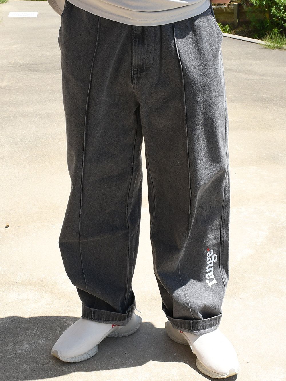 rg pin tuck denim pants