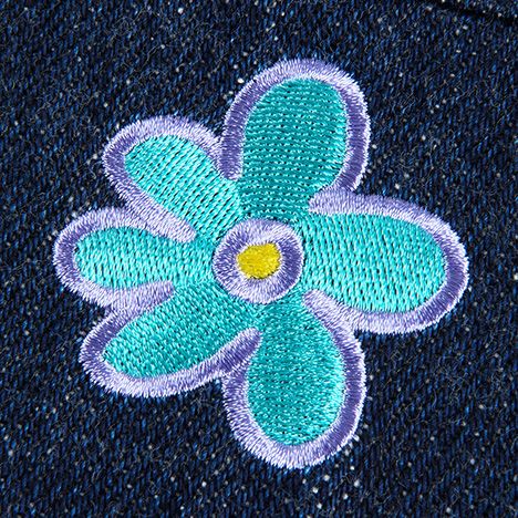 FLOWER DYED DENIM PAINTER-PANTS