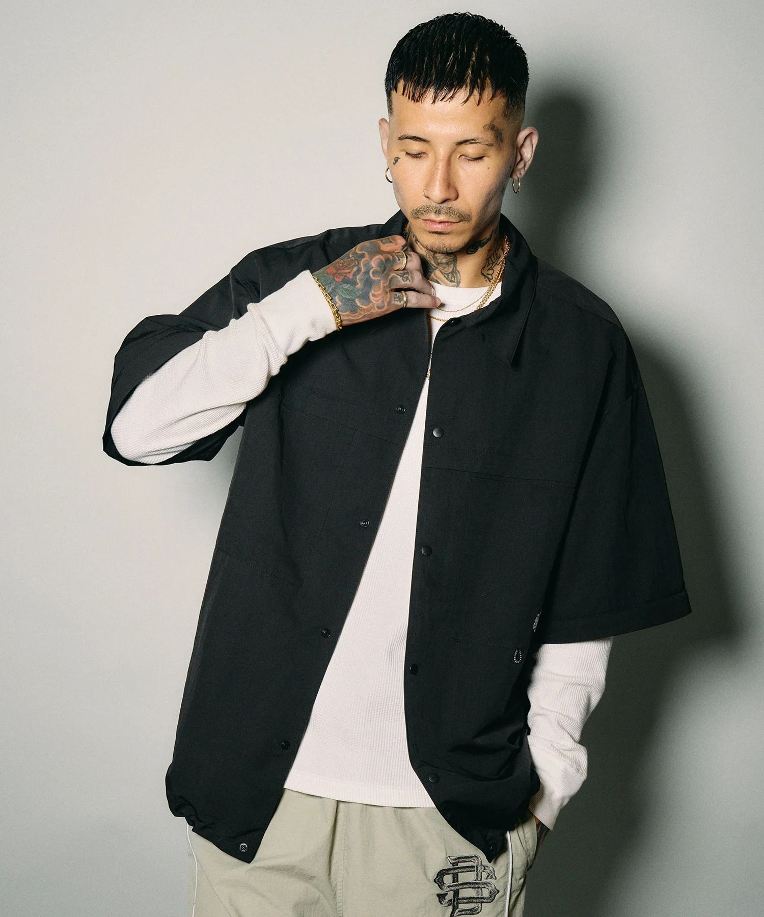 Detachable sleeve ripstop shirt
