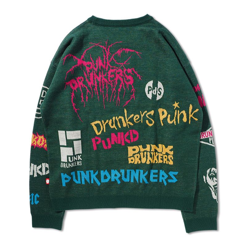 PUNK DRUNKERS - ロゴいろいろニット | DOLL