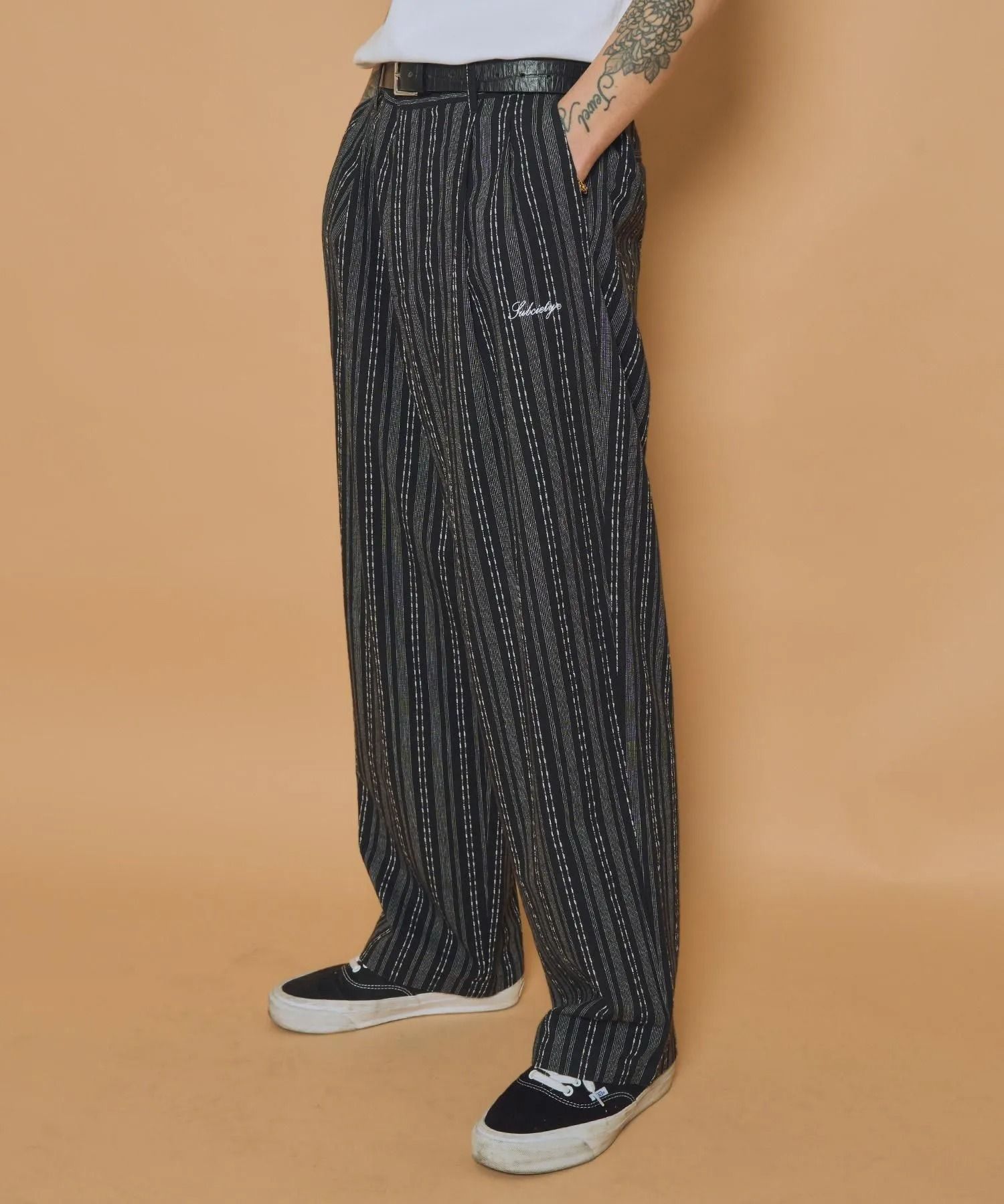 Jacquard stripe slacks