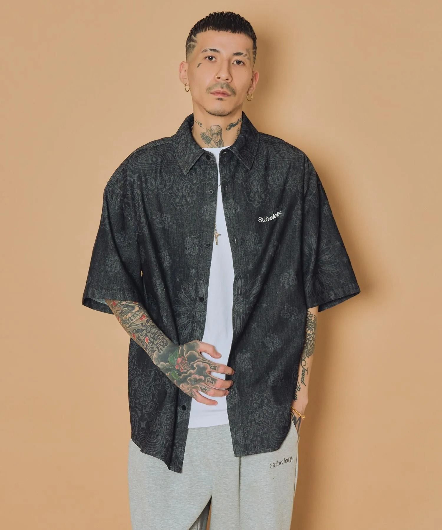 Loose fit denim shirt
