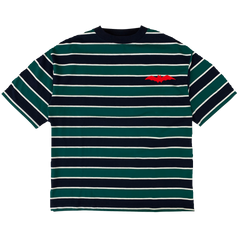 rg stripe combination mock neck T