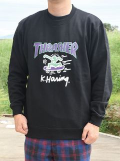 THRASHER×Keith Haring CREW SWEAT