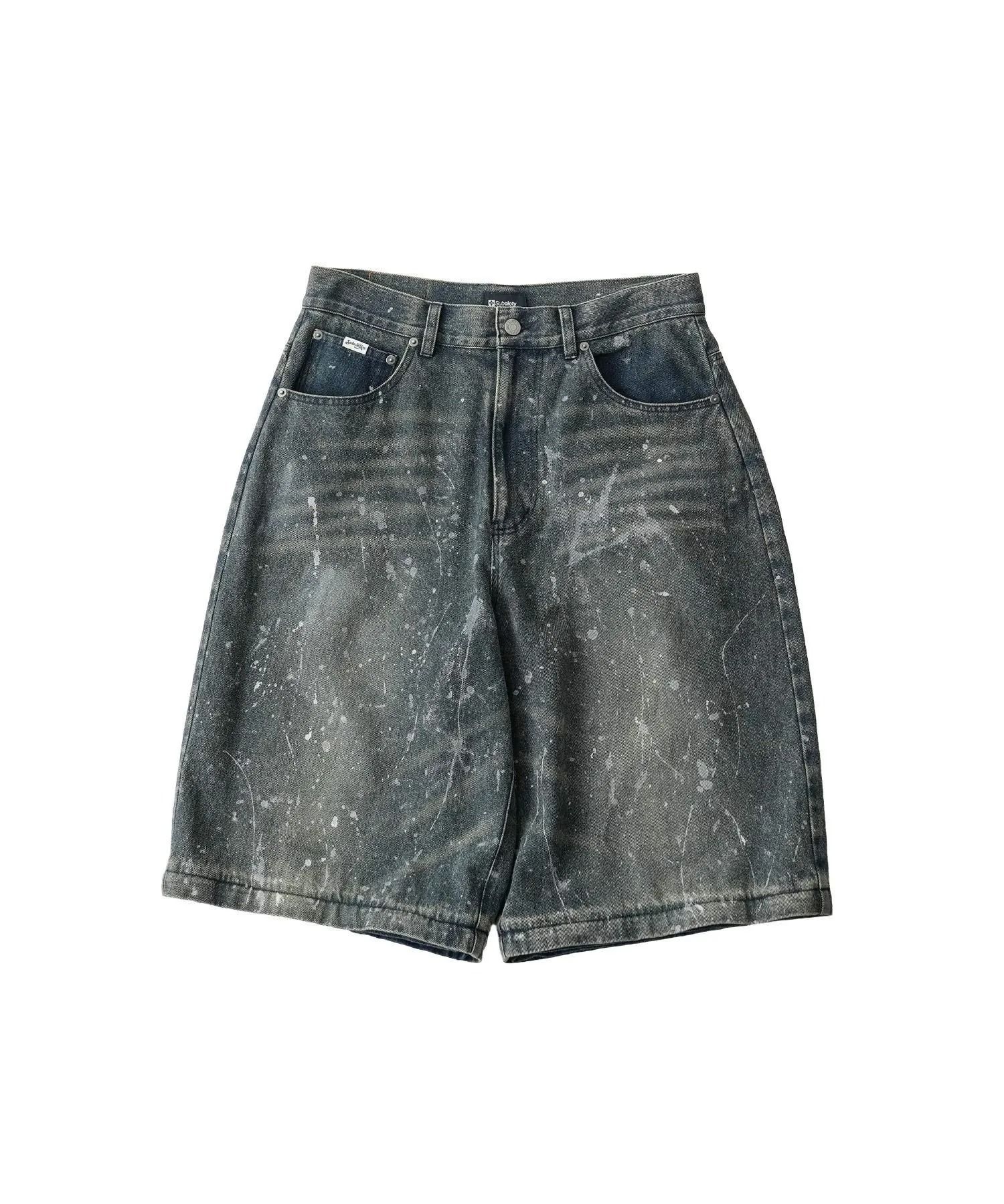Painted 2way denim pants
