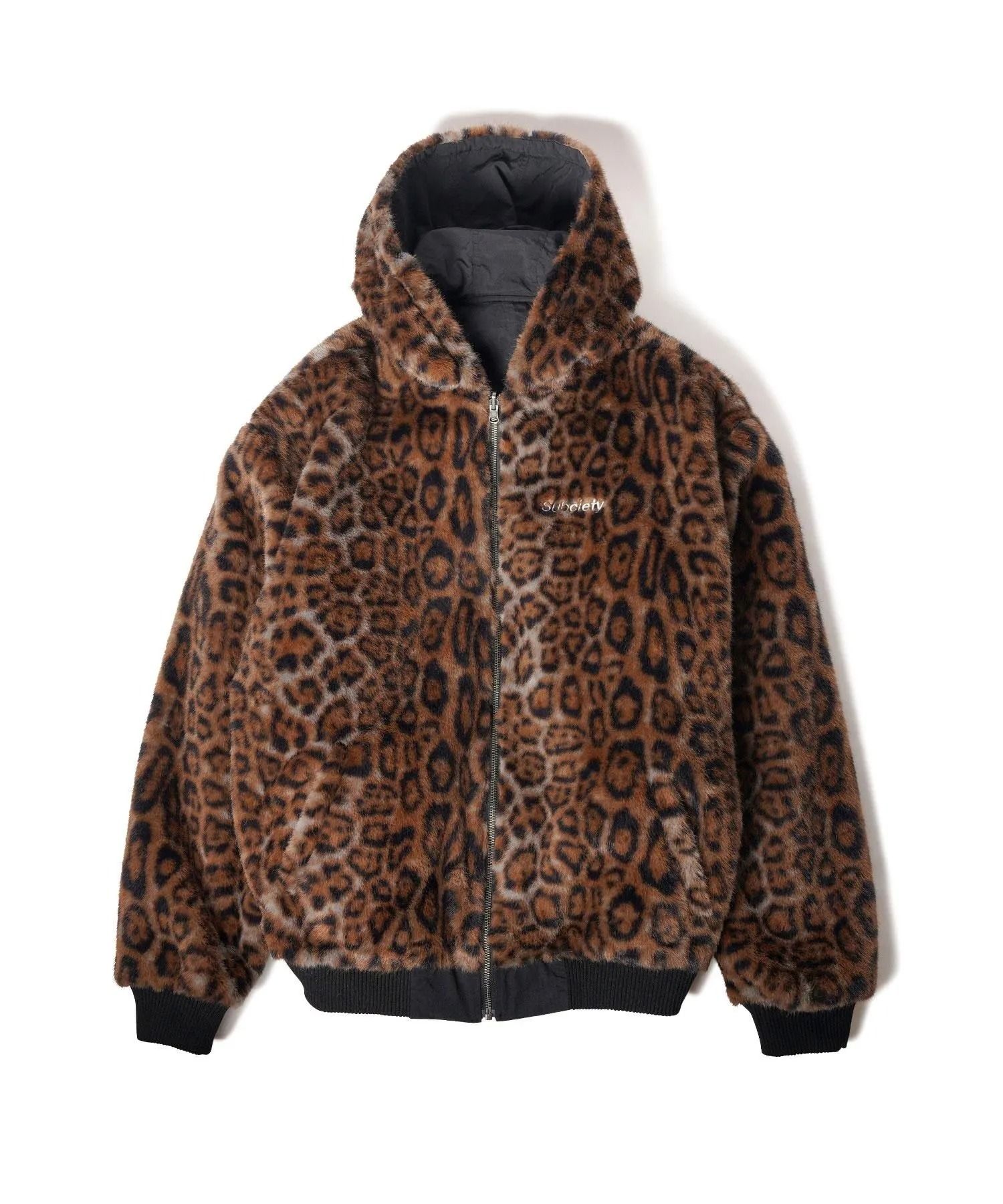 Reversible nylon fur blouson
