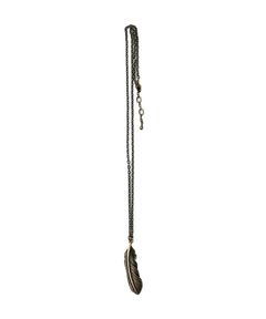 Metal necklace-feather-