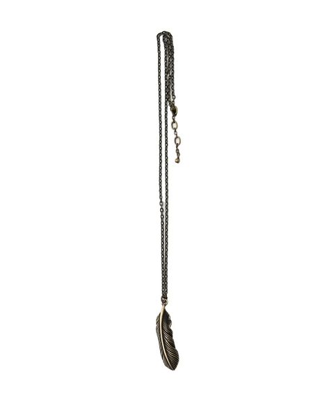 Metal necklace-feather-
