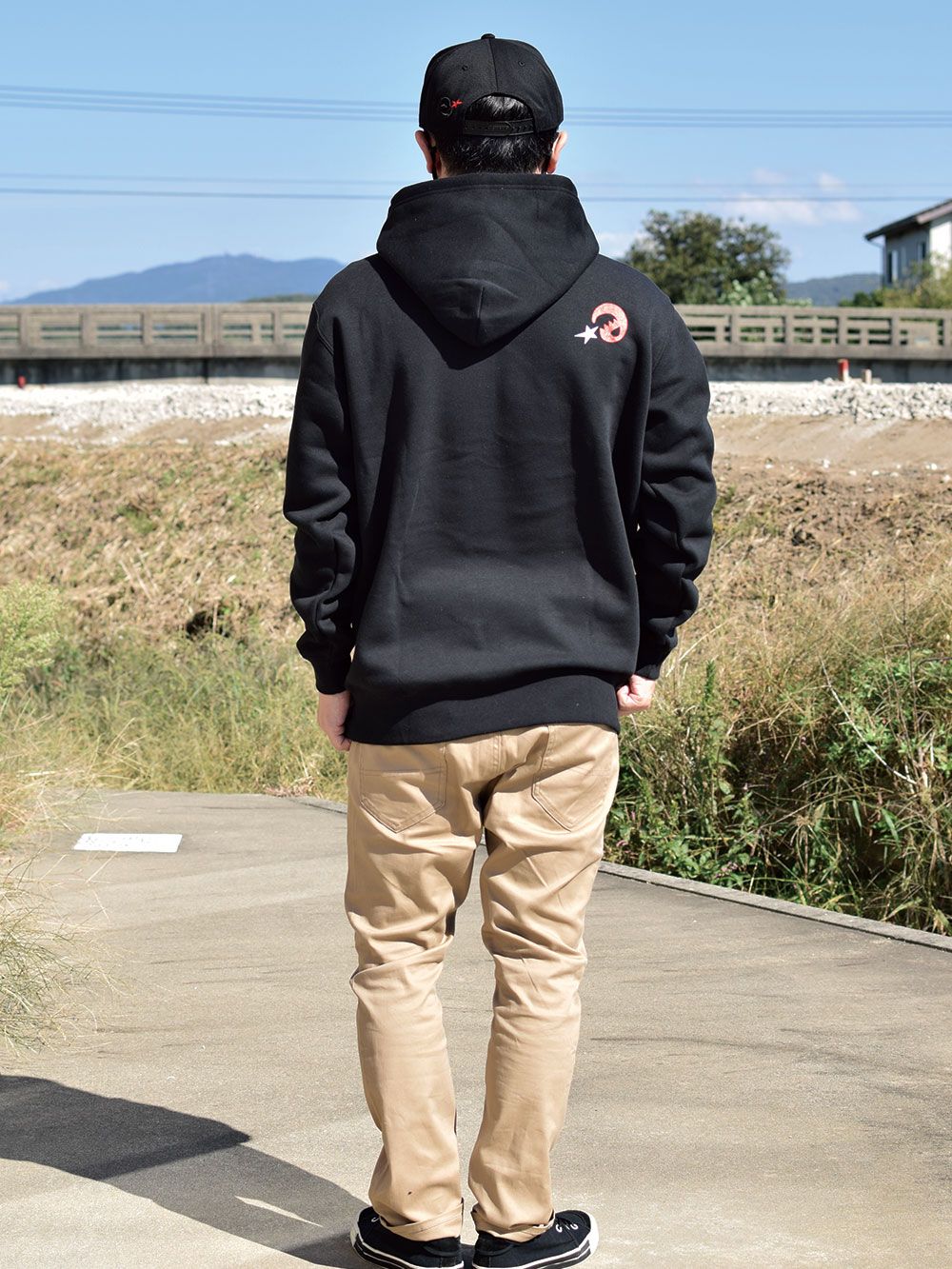 up side down logo hoody