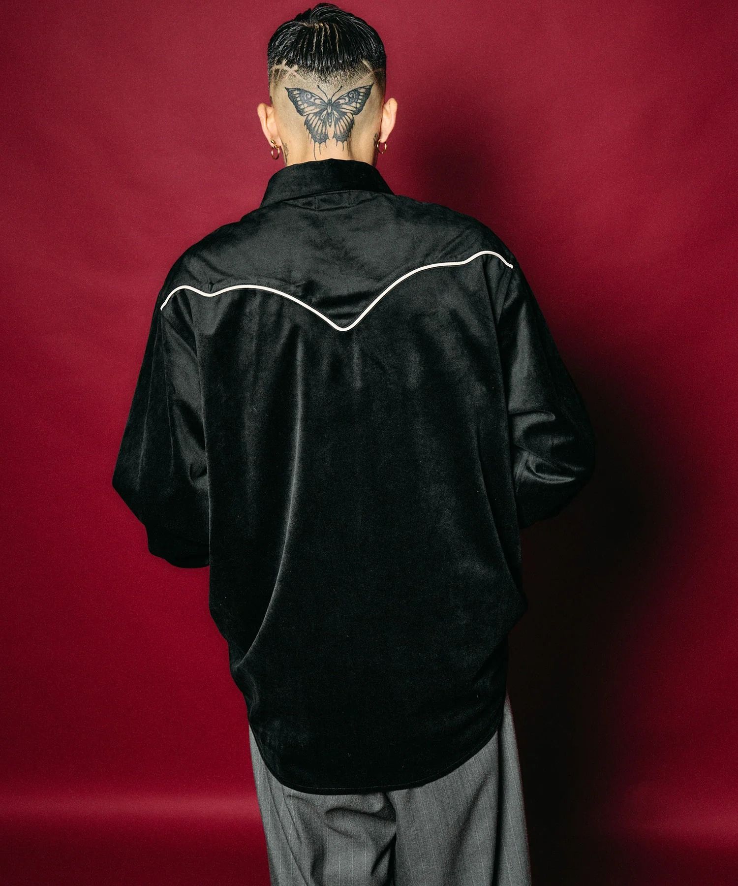 Embroidered velour western shirt