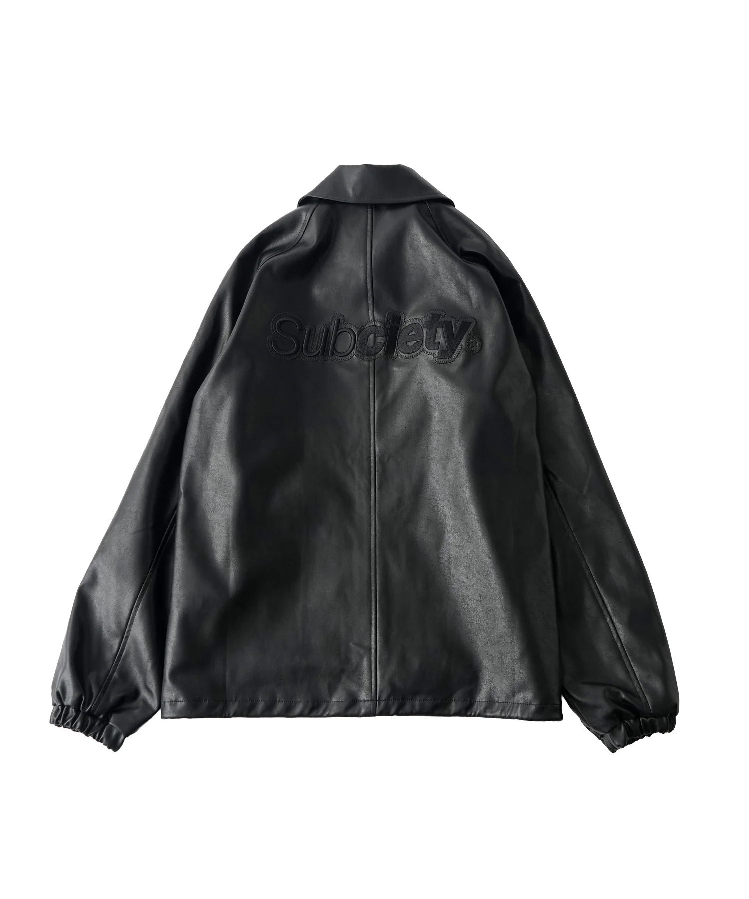 Faux leather coach jacket