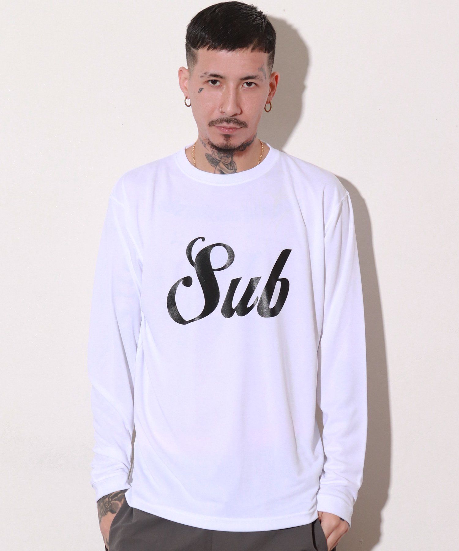 DRY TEE L/S-MIDDLE LOGO-