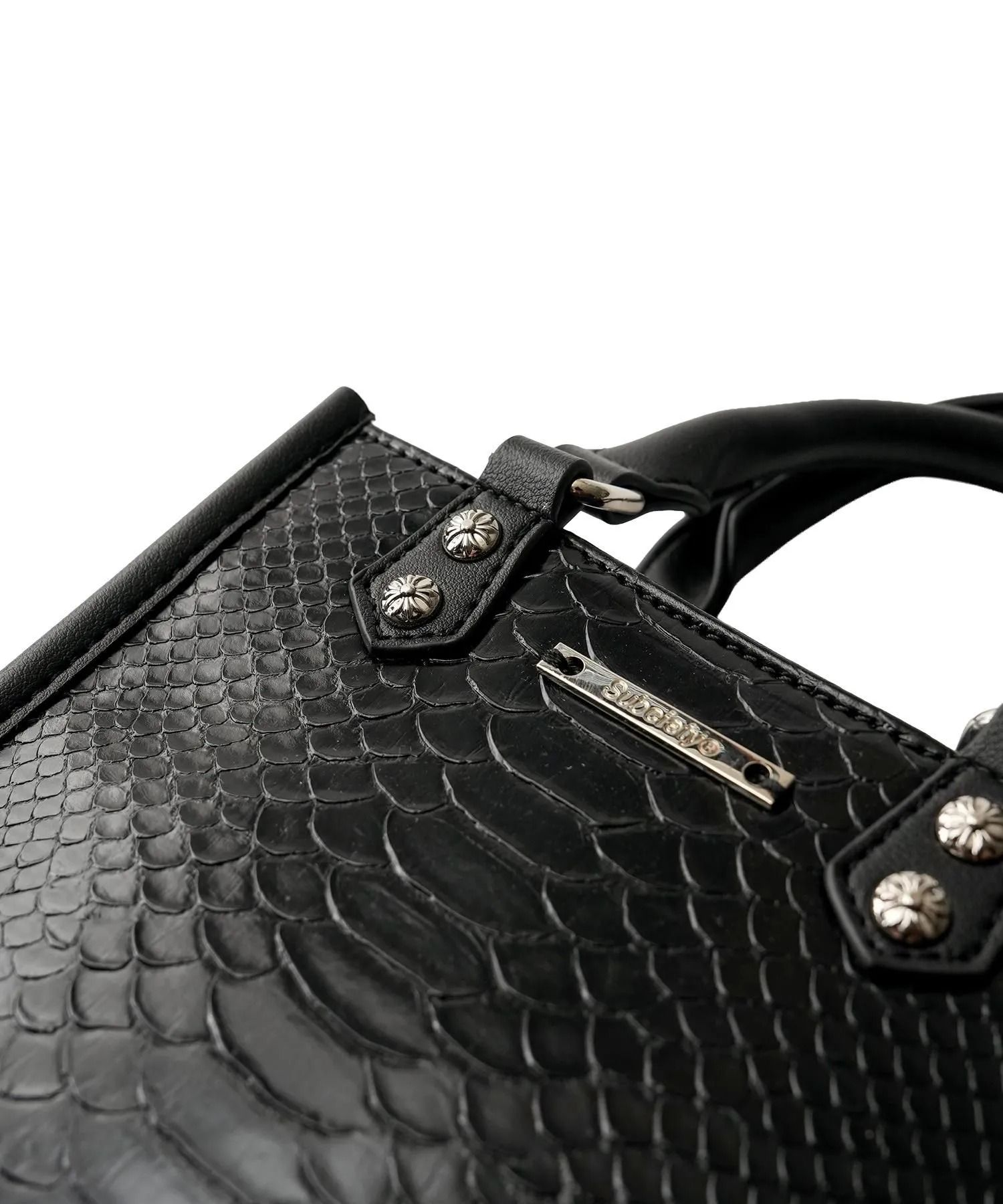 Faux leather shoulder tote bag