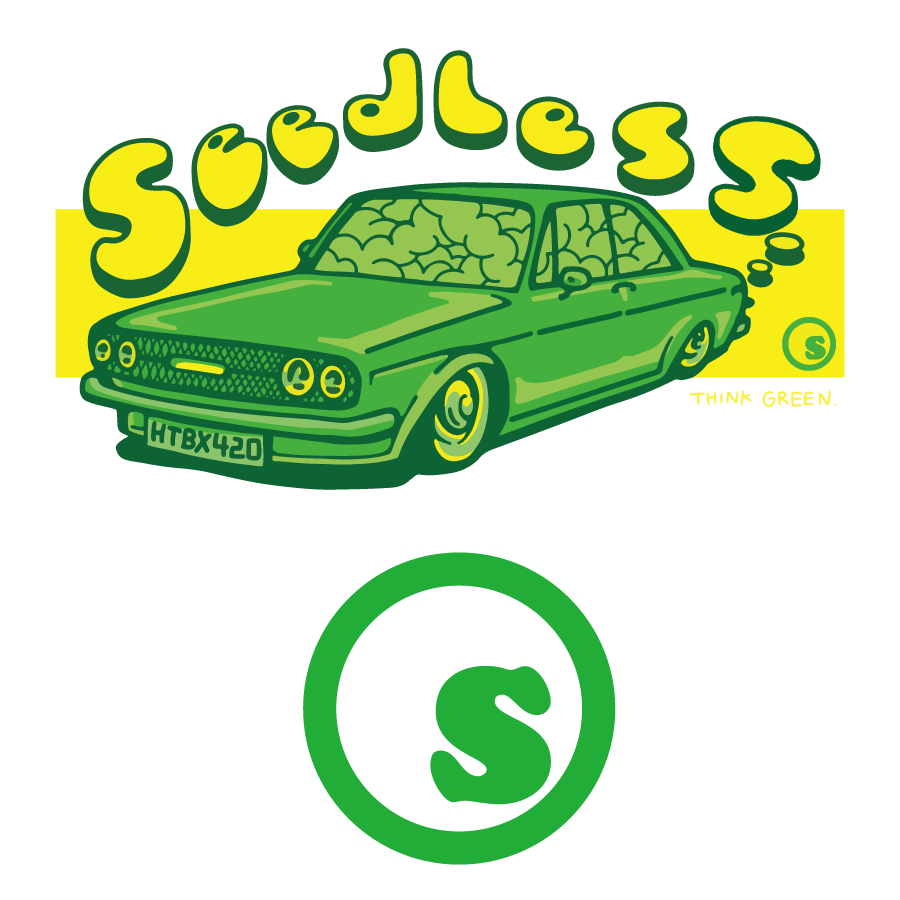 sd smoking green car LS tee