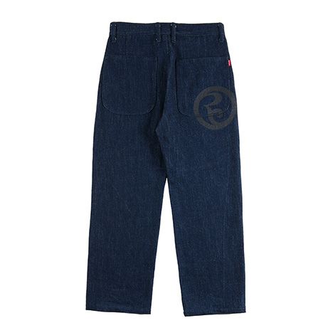FLOWER DYED DENIM PAINTER-PANTS