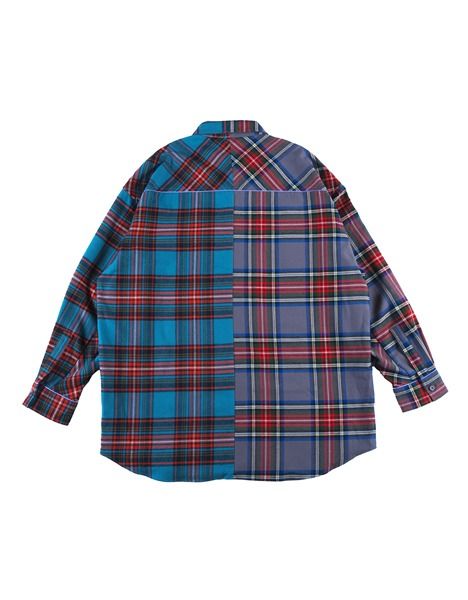 SPLIT PLAID-SHIRT