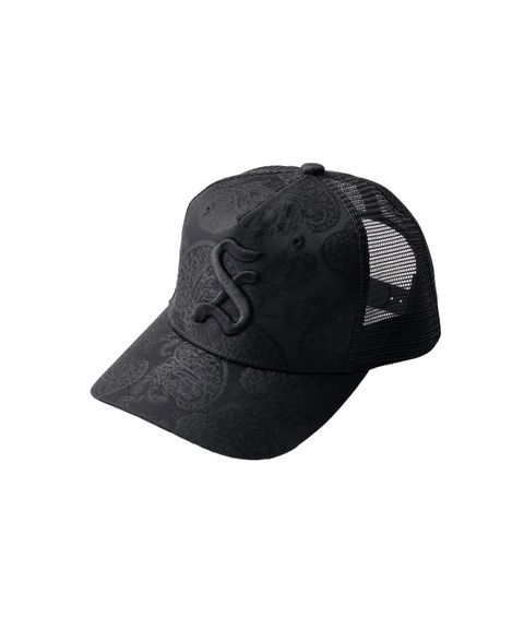 Jacquard paisley mesh cap
