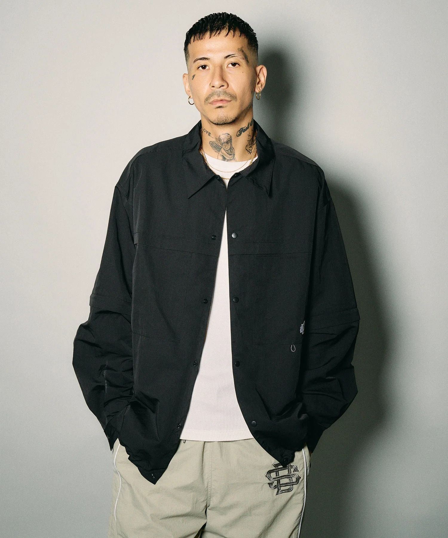 Detachable sleeve ripstop shirt
