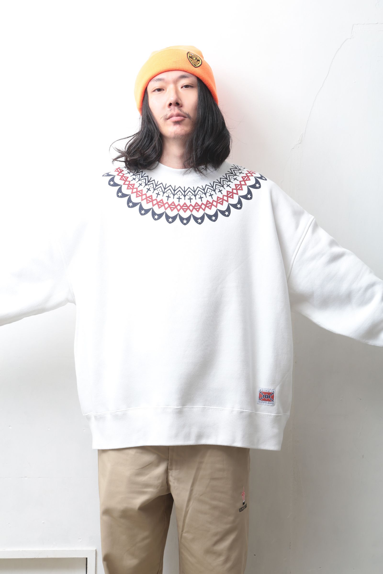 “BLACKFOOT”  Big silhouette Crew Neck Sweat