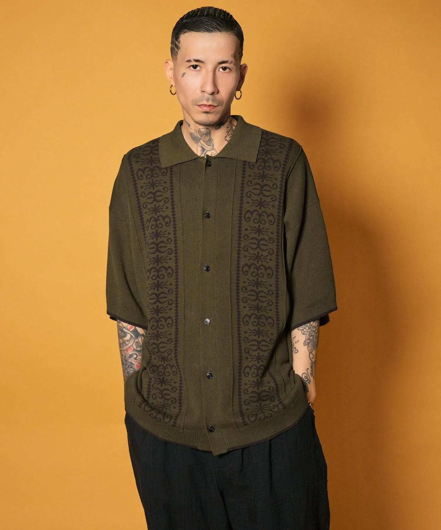 Jacquard knit shirt