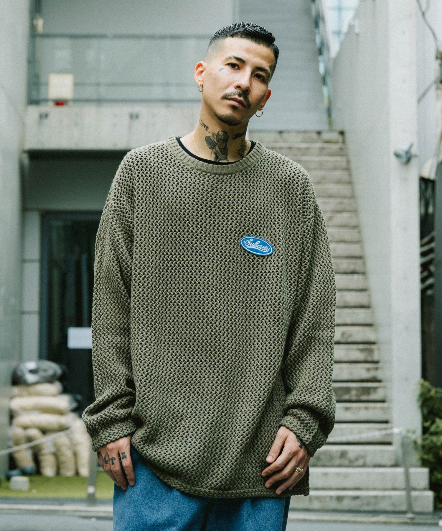 MESH KNIT-PULLOVER