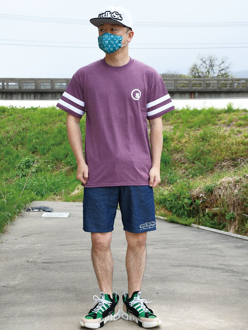 sd slv stripe s/s tee