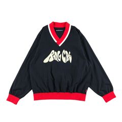 METALLIC NYLON V-NECK